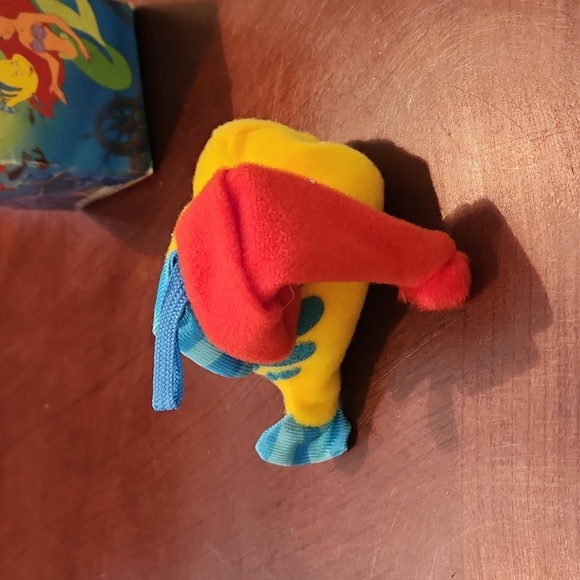 1989 McDonald's The Little Mermaid Flounder Plush Ornament - Picture 4 of 7